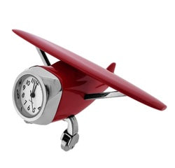 C258RD - Private Plane Miniature Clock in Red