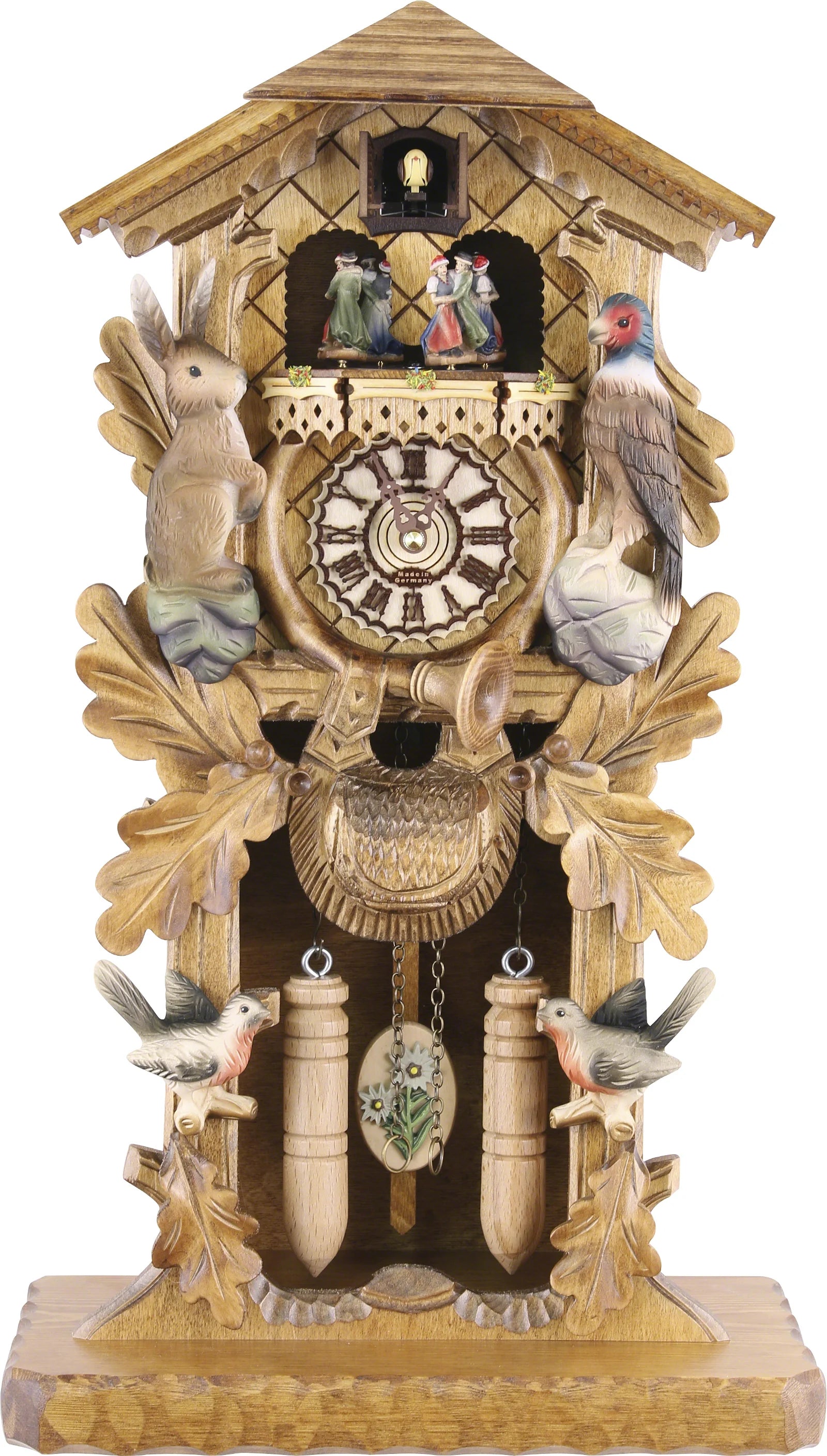 Quartz Musical Painted Standing Mantel Cuckoo Clock - KU386/2QMT
