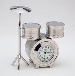 N47SIL - Silver Drum Set Miniature Clock