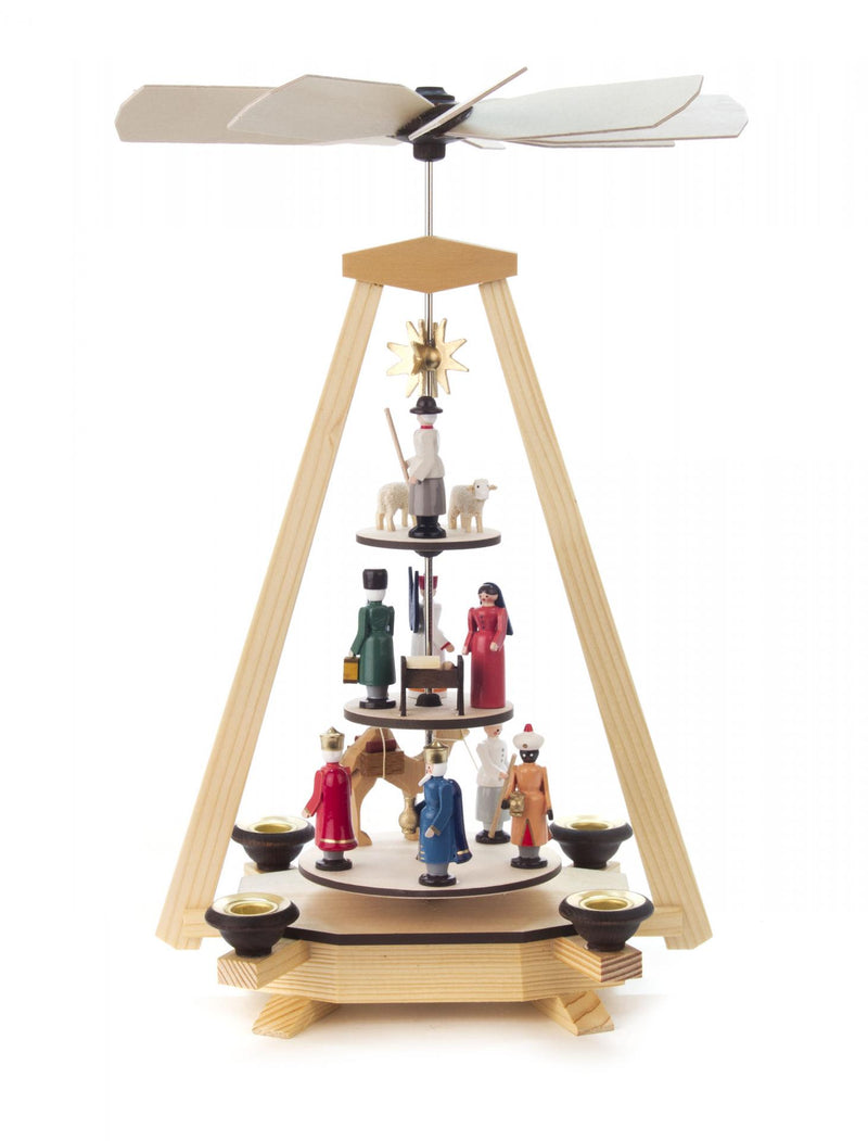 085/046 - Pyramid with Painted Nativity Scene (14mm Candles)
