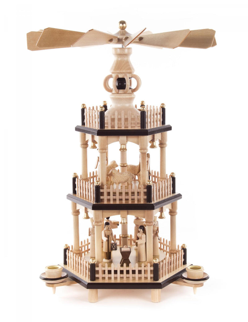 085/202 - Pyramid - 3 Tier with Nativity Scene (14mm Candles)