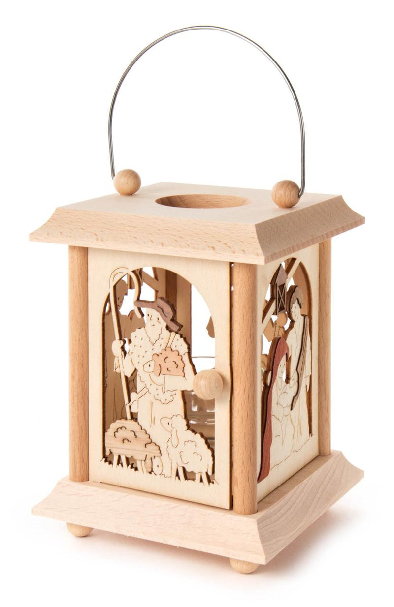 198/140 - Tea Light Lantern with Nativity Carving