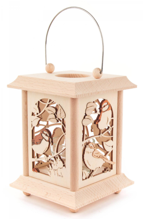 198/150 - Lantern Style Tealight Holder with Birds