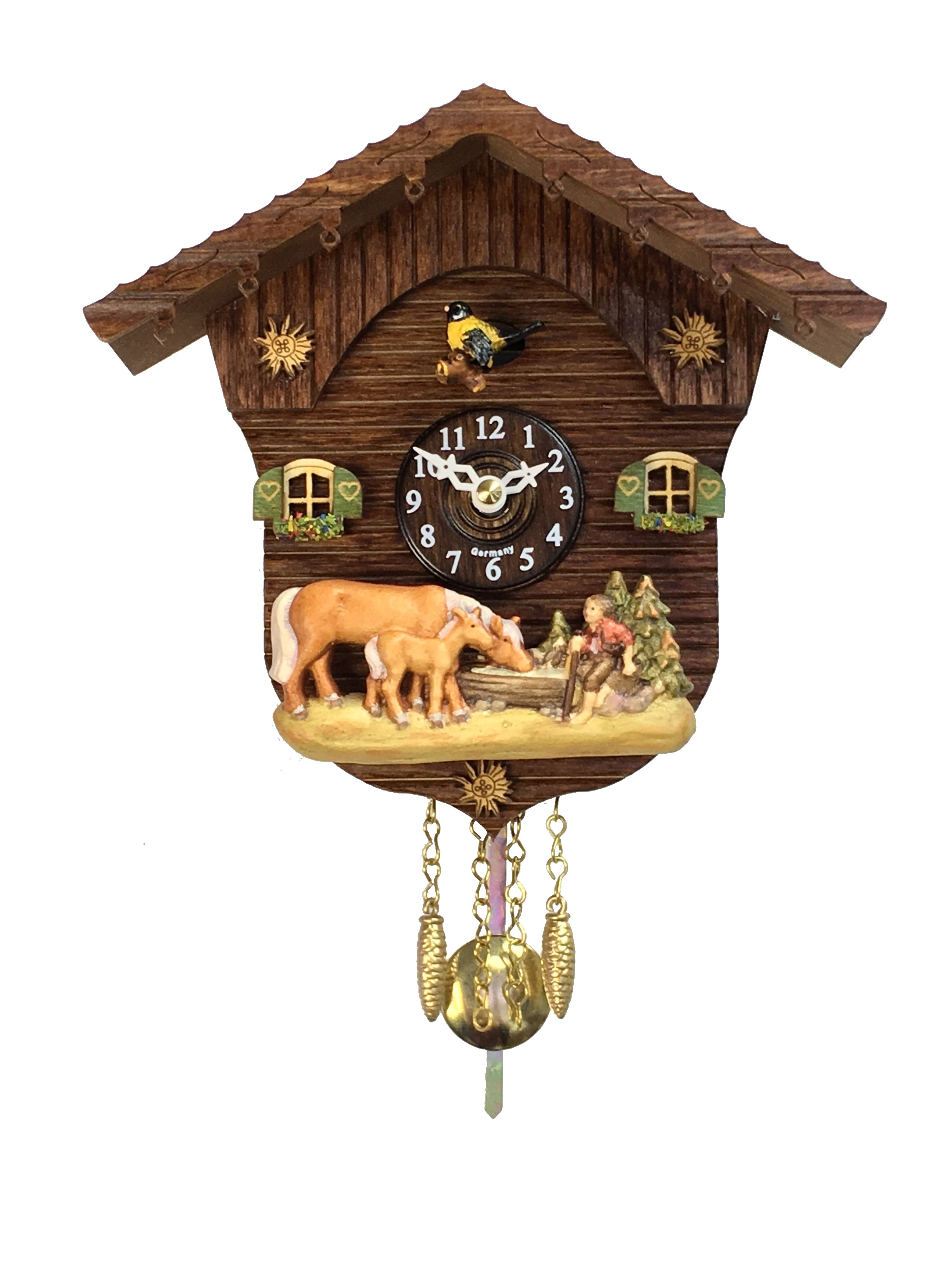 2027PQ Novelty w/ Painted Boy & Horse Frankenmuth Clock & German