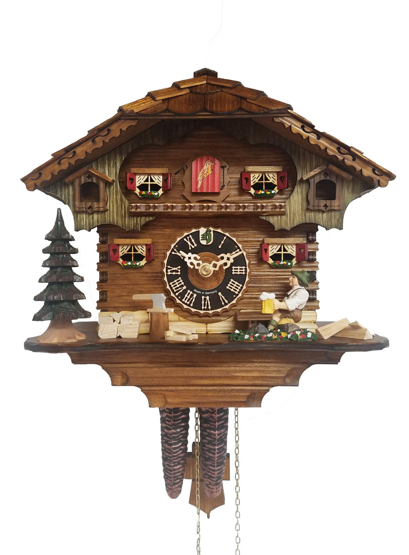 KU164 - Chalet Style Cuckoo Clock with Beer Drinker