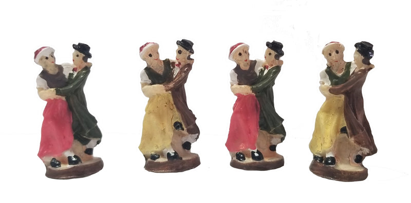 Set of 4 Poly Dancers 1.5" Yellow & Red Dress