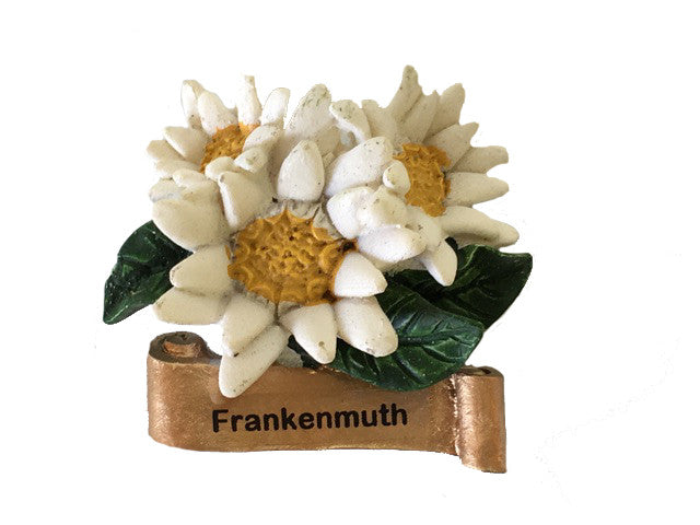 12960 - Edelweiss Flowers Magnet w/ Frankenmuth Logo
