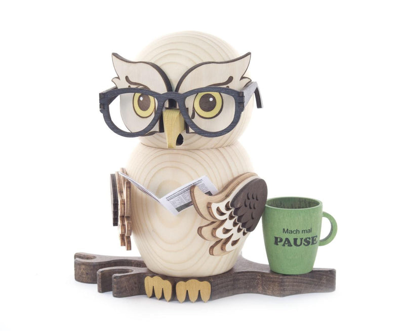 146/1670/13 - Owl Smoker with Glasses & Book