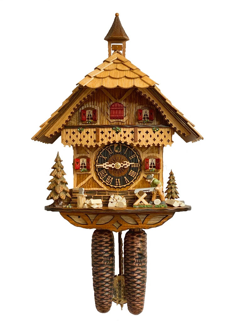 KU8258 8 Day Chalet Cuckoo Clock with Sawer Frankenmuth Clock