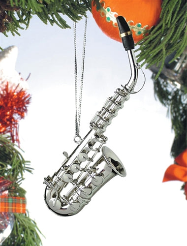 OSSA10 - Silver Saxophone Ornament
