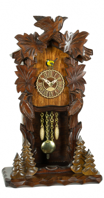 2067PQ - Novelty Standing 5 Leaf Mantel Clock with Trees