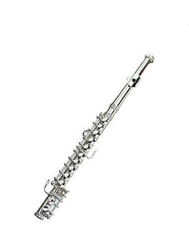 OSFL10 - 4.5" Silver Brass Flute Ornament
