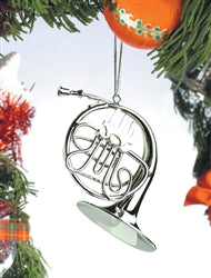 OSFH10 - Silver French Horn Ornament Gift Boxed