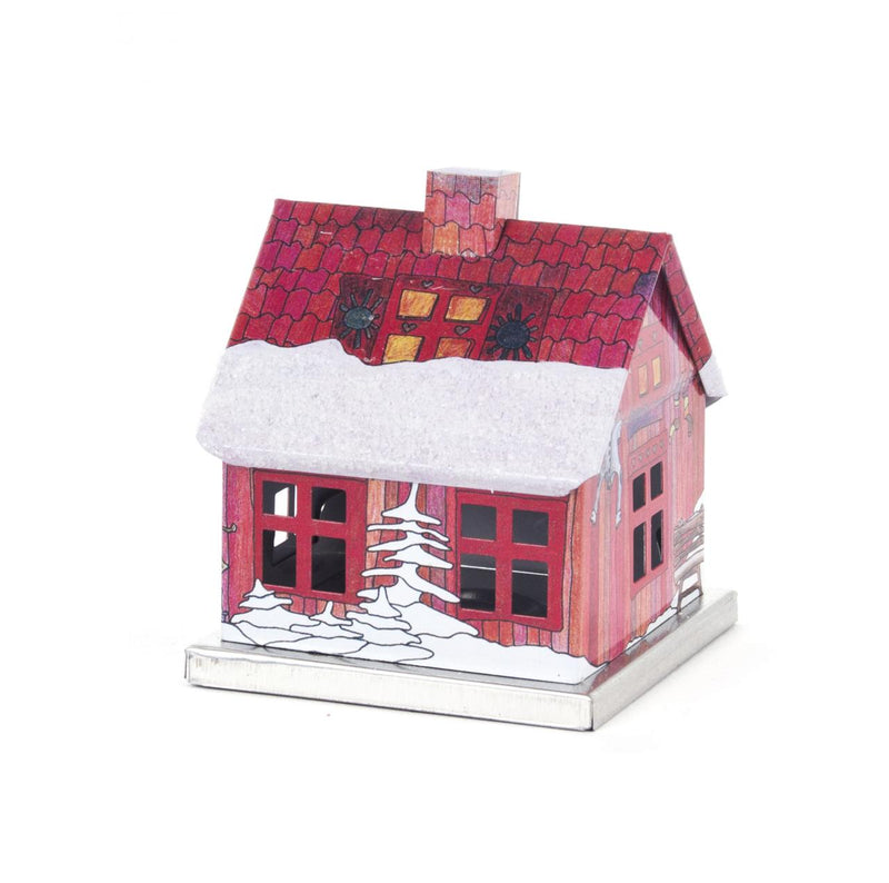 146/202040 - Metal Smoker House with Painted Holiday Scene