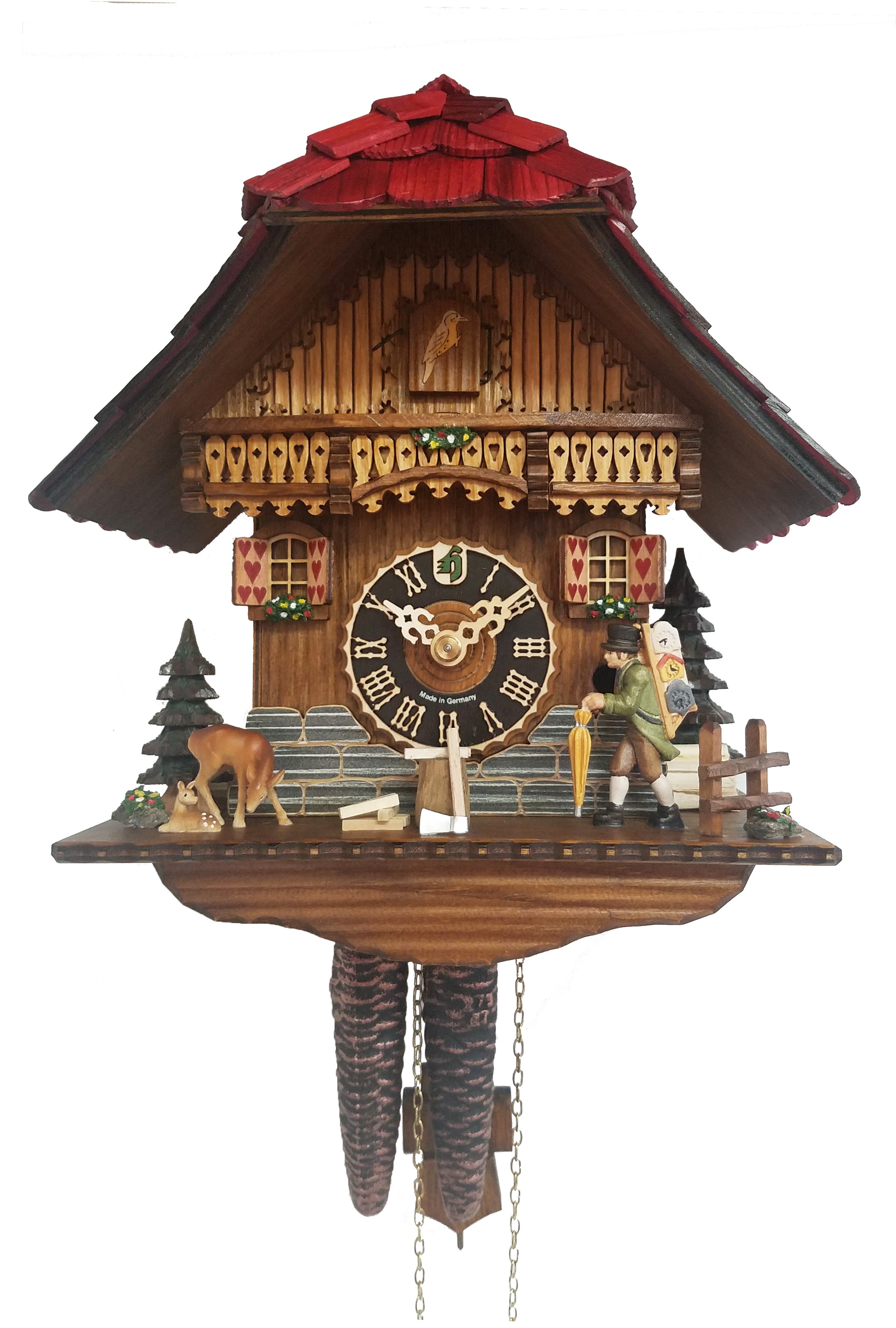 KU160 1 Day Chalet Cuckoo Clock with Clock Peddler Frankenmuth Clock & German Gift Co.
