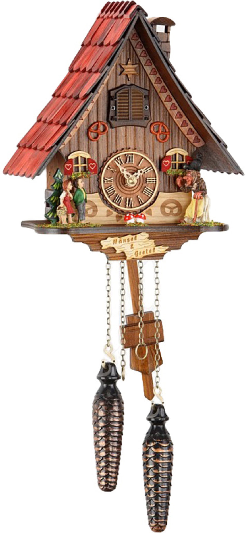 KU466QM - Quartz Musical Hansel & Gretel Themed Chalet Cuckoo Clock