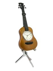 C254BR - Brown Acoustic Guitar Miniature Clock