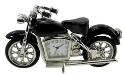 C263BK - Black Motorcycle Miniature Clock