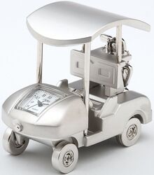 C295SIL - Silver Golf Cart Mini Clock