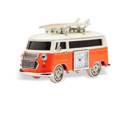 C3159OR - Orange Camper Van Miniature Clock