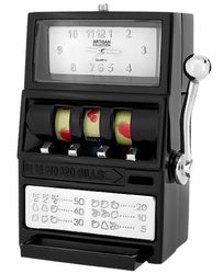 C3298 - Black Slot Machine Miniature Clock