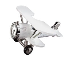 C3569WH - White Plane Miniature Clock