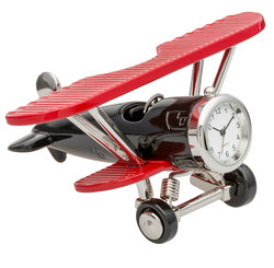 C3569RD/BK - Red & Black Miniature Airplane Clock