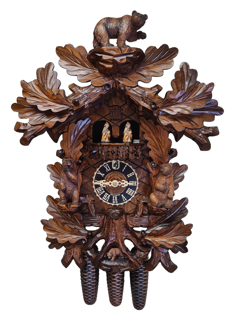KU87315M - 8 Day Musical Chalet Style Cuckoo Clock with Standing Bears
