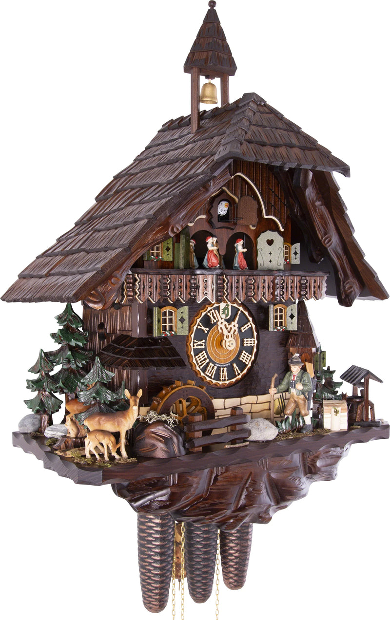 KU8740M - 8 Day Musical Chalet with Hunting Scene