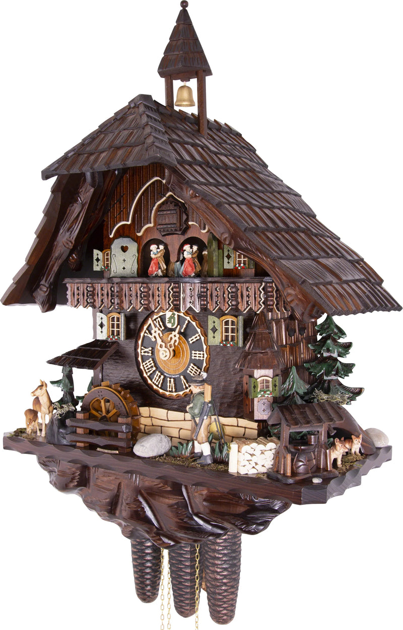 KU8740M - 8 Day Musical Chalet with Hunting Scene