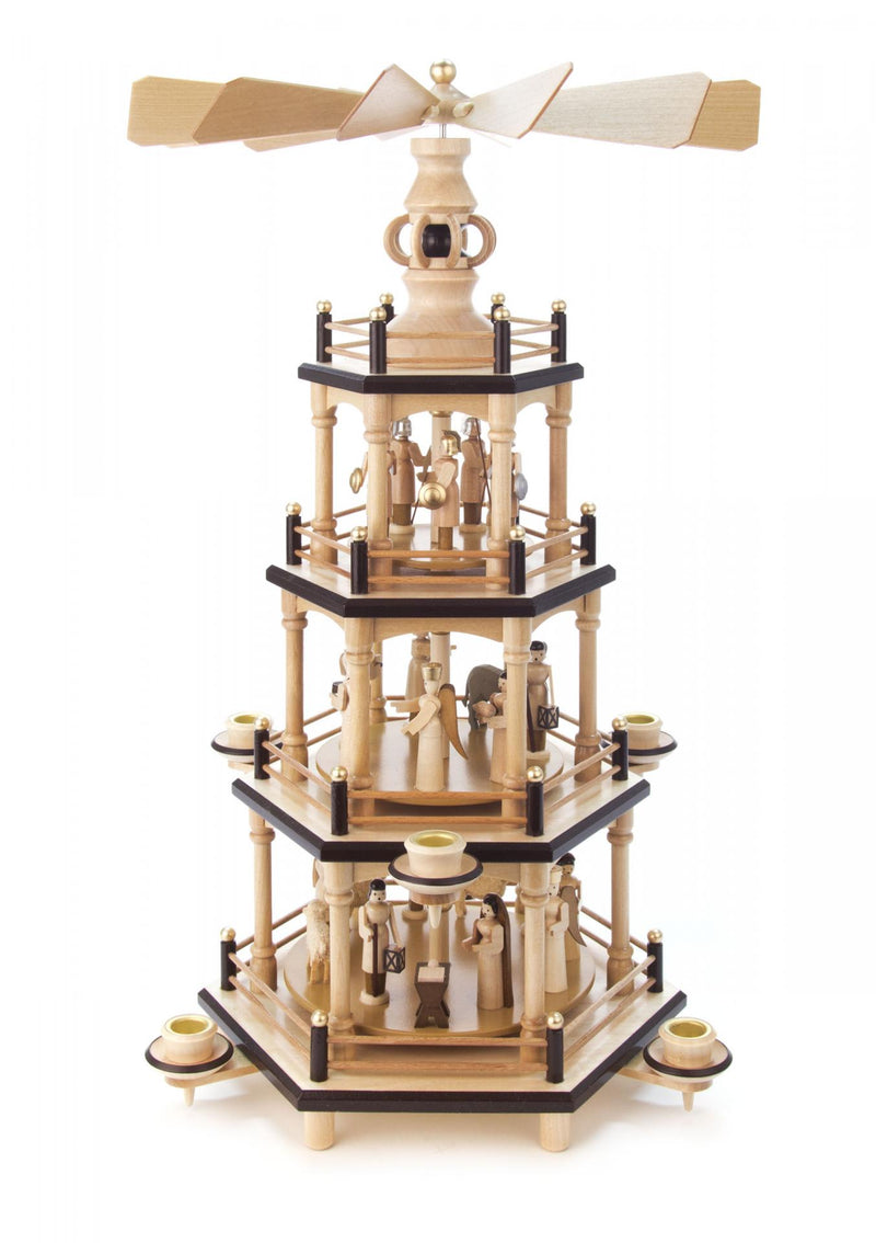 085/201/1 - 4 Tiered Pyramid with Nativity Scene (14mm Candles)