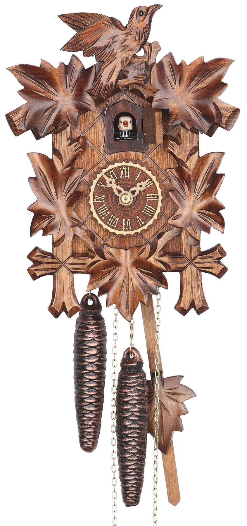 KU1100nu 1 Day 5 Leaf Cuckoo Clock Frankenmuth Clock & German Gift Co.