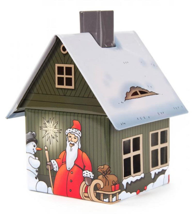 146/2205 - Metal Smoker House with Christmas Motif