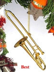OGTB10 - 4.5" Gold Brass Trombone Ornament