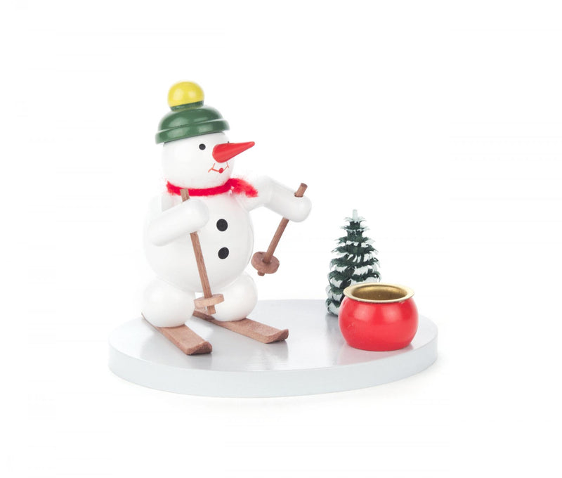 196/018/5 - Candle Holder with Skiing Snowman