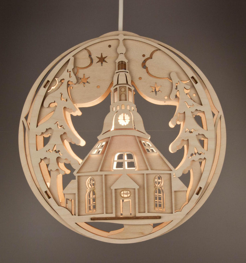 197/197 - Seiffen Church Lighted Hanging Ornament