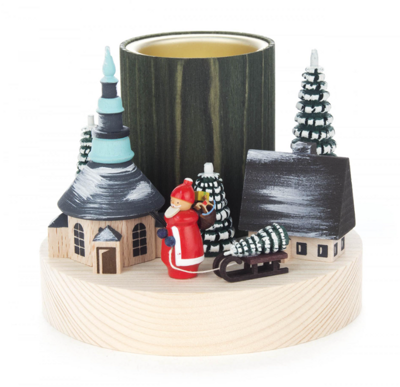201/353 - Candle Holder with Winter Scene