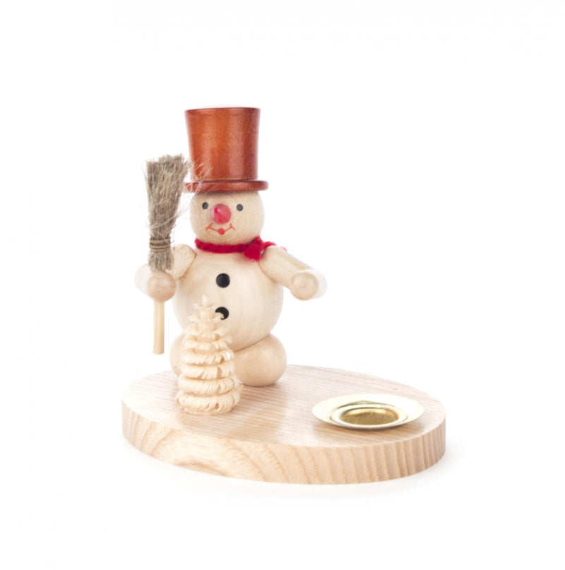 196/019N - Candle Holder with Snowman & Tree