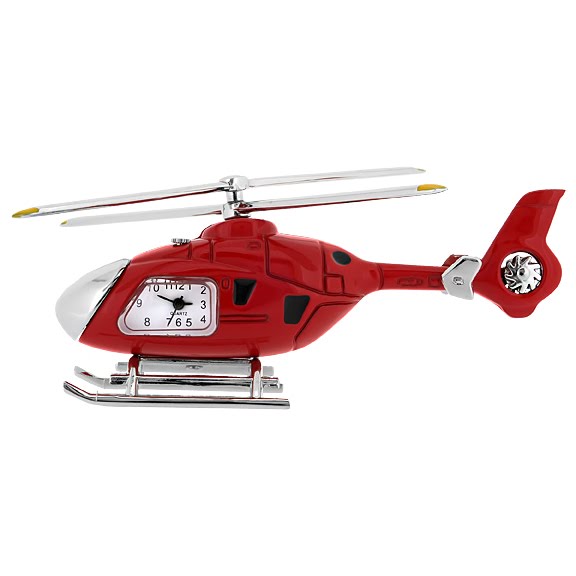 C12RD - Miniature Red Helicopter Clock