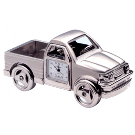 848 - Silver Pickup Truck Miniature Clock