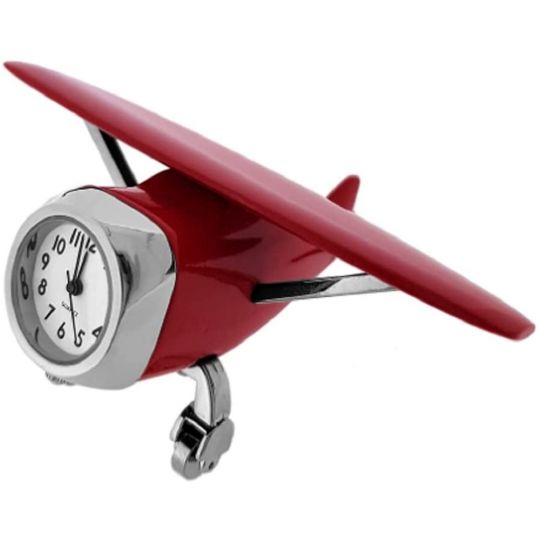 C61RD - Red Cessna Airplane Mini Clock