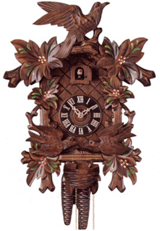 KU4003bl - 1 Day Cuckoo Clock with Flowers & Birds