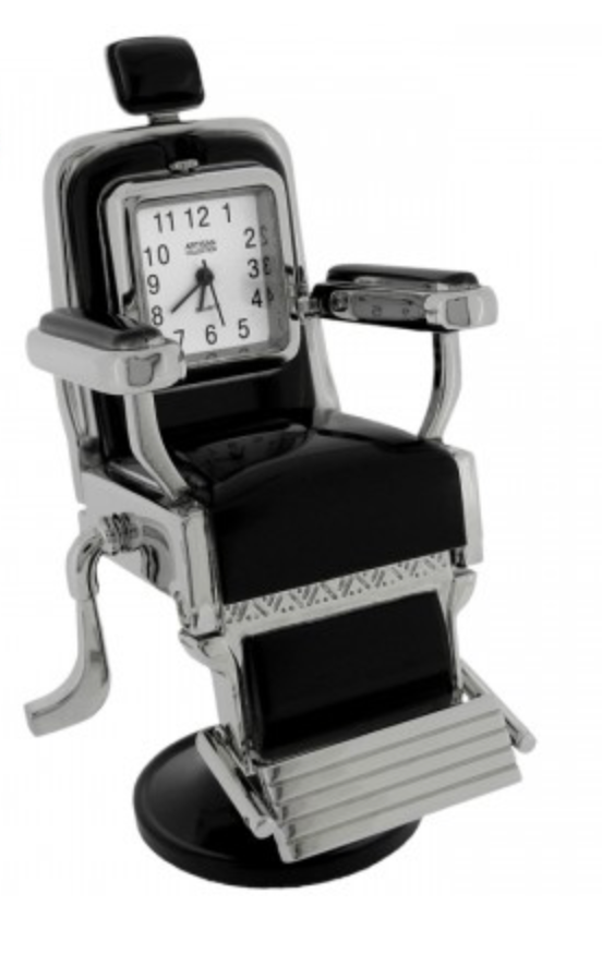 C1191BK - Barber Chair Miniature Clock - Black