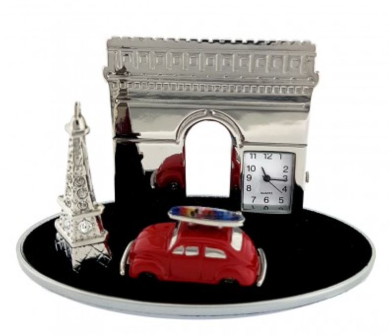C1706France - France Tour Scene Miniature Clock