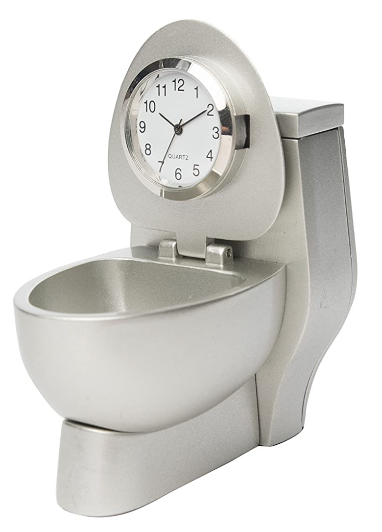 C3200 - Silver Toilet Miniature Clock