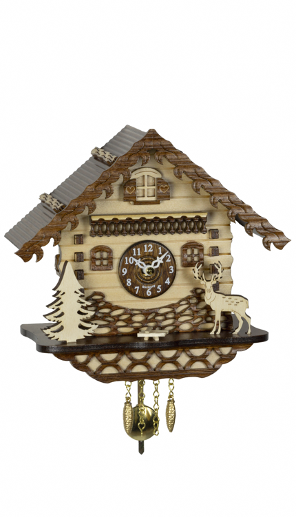 2064PQ - Novelty Chalet (Natural) with Deer & Tree