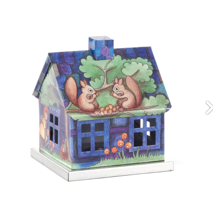 146/202050 - Metal Smoker House w/ Painted Squirrels