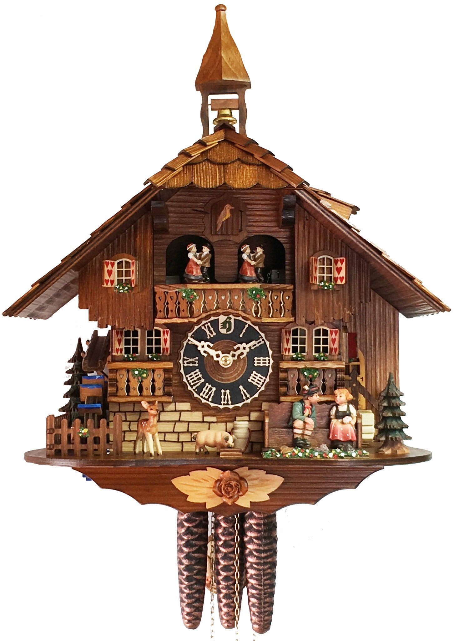 KU638M - 1 Day Musical Kissing Couple Chalet Cuckoo Clock – Frankenmuth ...