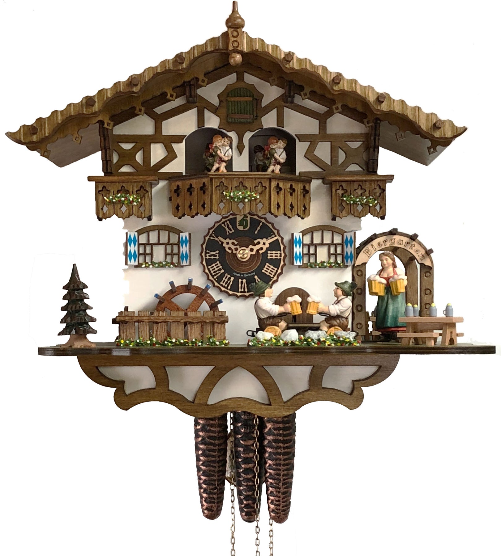 KU664M 1 Day Musical Biergarten Chalet Cuckoo Clock Frankenmuth