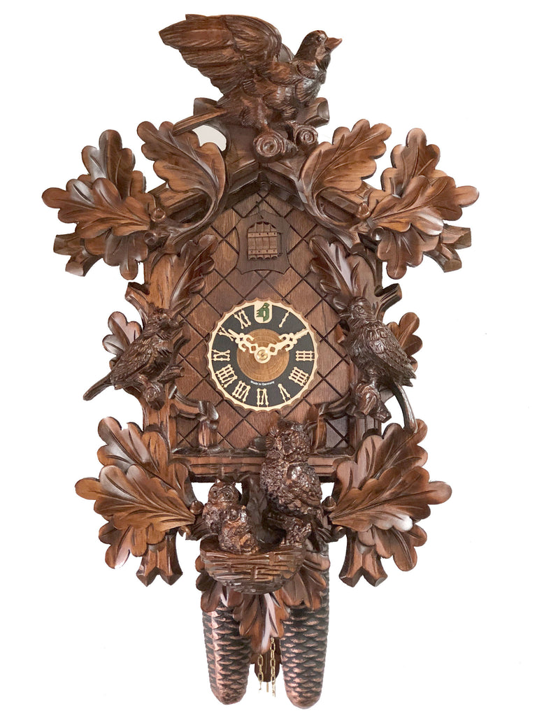 愛知時計電気の振り子時計 Cuckoo Clock ブラウン KU8584 - 8 Day Cuckoo Clock with Owls & Birds – Frankenmuth Clock